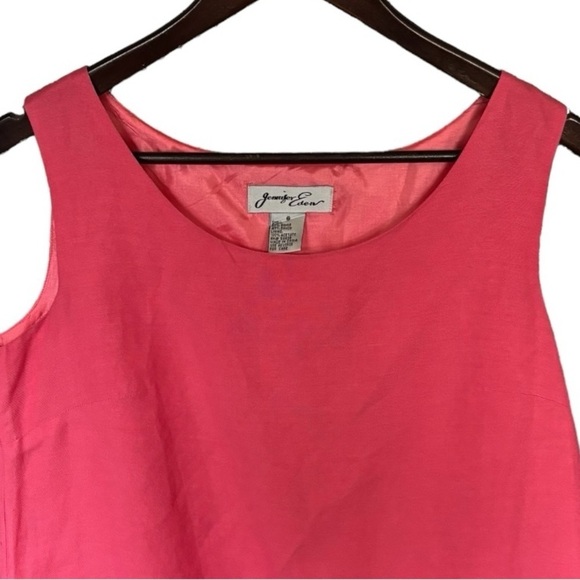 Jennifer Eden Two Piece Linen Like Black & Pink Blazer & Sleeveless Top Size 6 - Picture 10 of 15